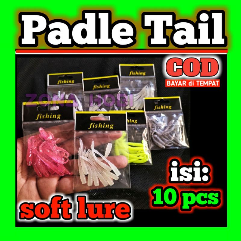 soft lure softlure padle tail karet silikon lembut umpan pancing casting ikan murah