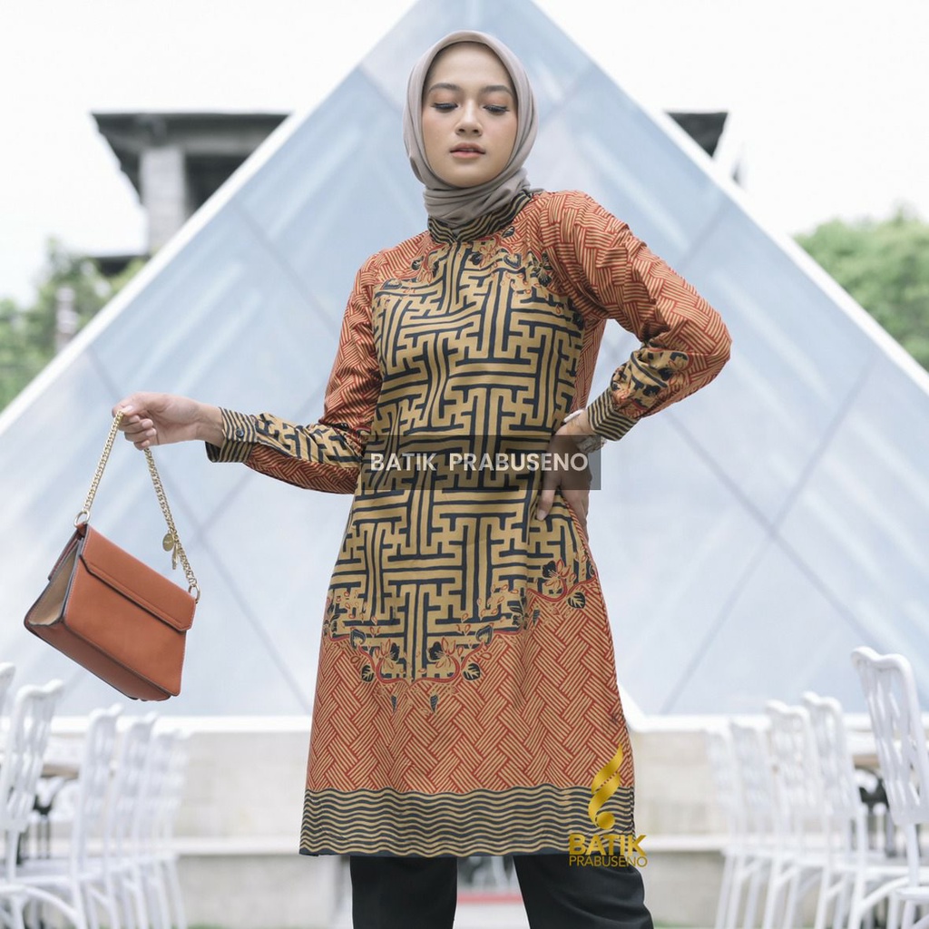 Melani Batik Tunik Jumbo Kualitas Premium Original Prabuseno Batik Modern Hijab Seragam Batik Atasan