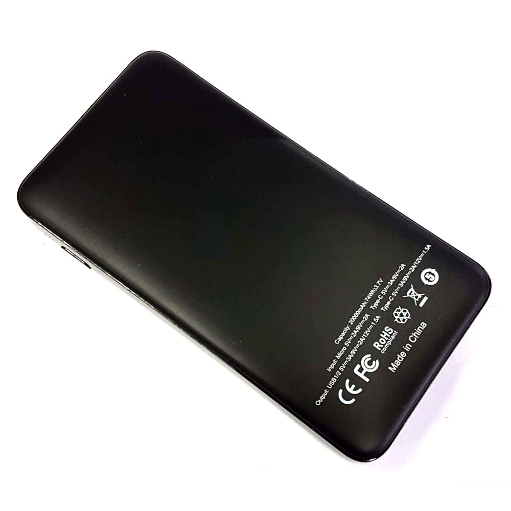 GARAS Power Bank USB Type C PD Charging QC3.0 20000mAh - PP-2007 - Black