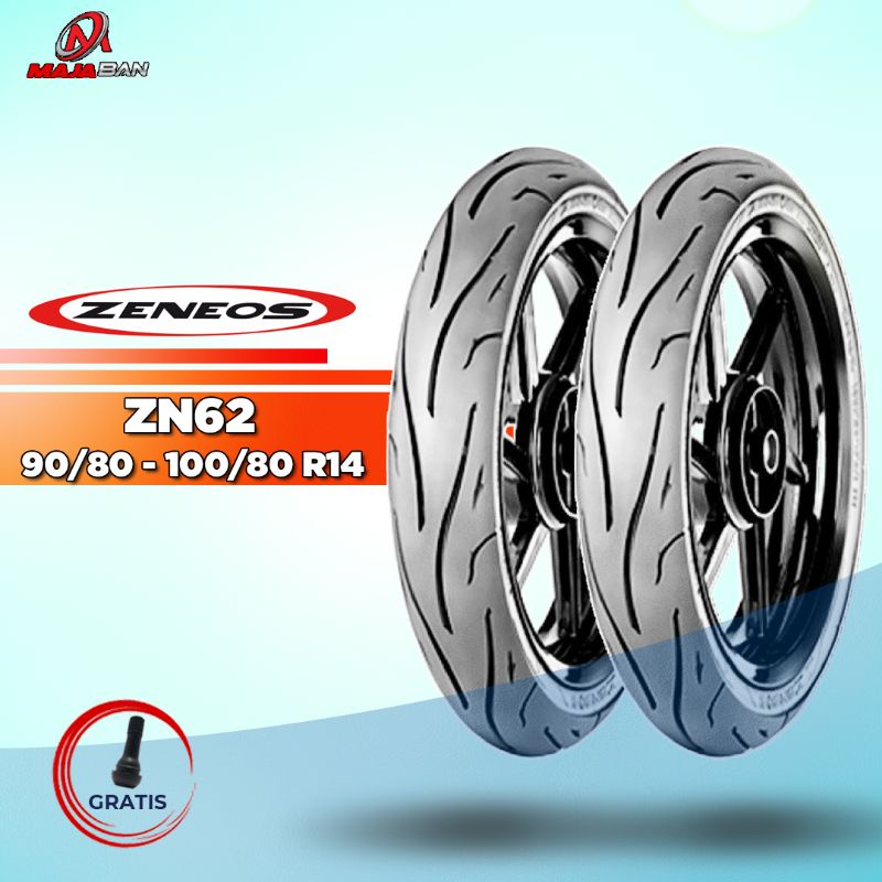 Paket Ban Tubeles Motor Matic // Zeneos ZN62 90/80 - 100/80 Ring 14 Baru