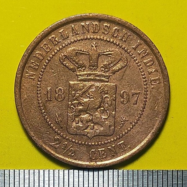 #15-BB. UANG KUNO / KOIN KUNO / BENGGOL 2.5 CENT TAHUN 1897