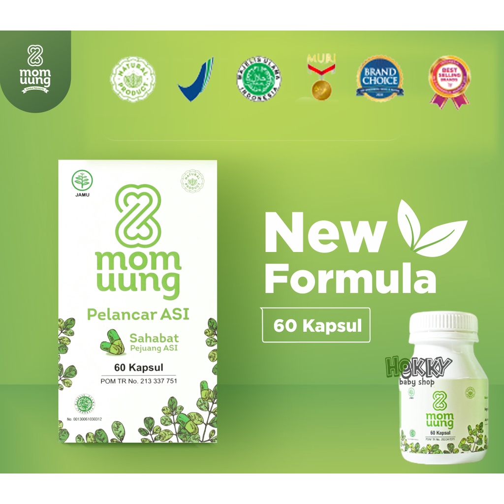 Herbal ASI Booster MOM UUNG Pelancar Asi Kapsul Kelorcap Kelor Momuung