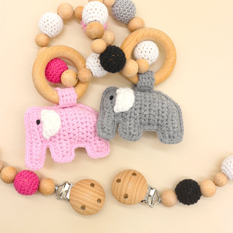 Mary Mainan Teether Bayi Bentuk Gajah Bahan Kayu