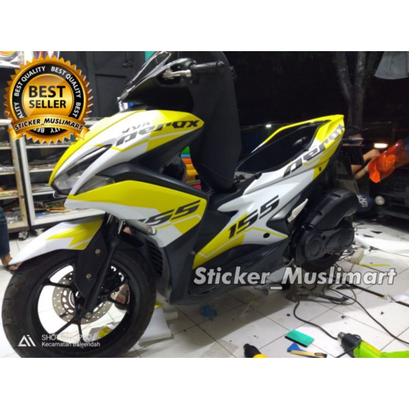 Decal Sticker Aerox 155 VVA Variasi kuning malaysia Full Body