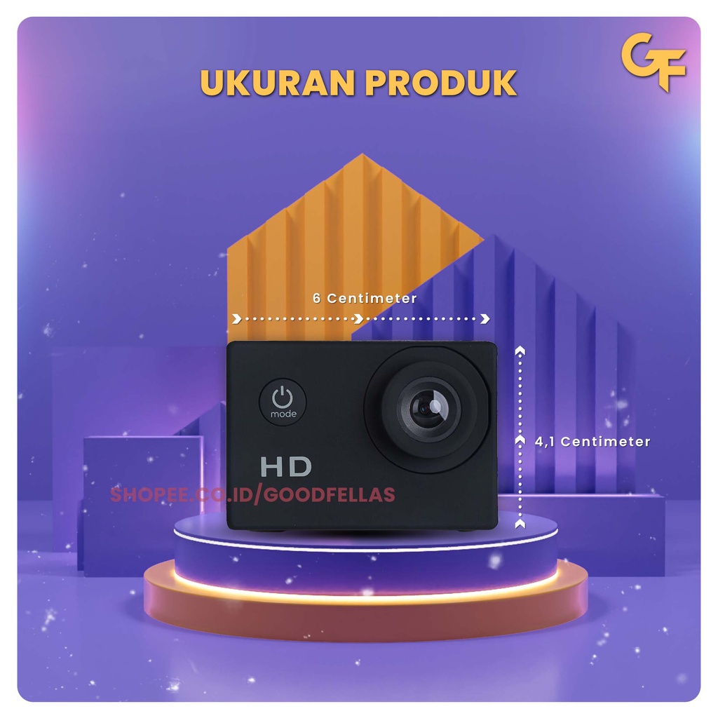ACTION CAMERA 4K DAN 1080 HD WATERPROOF 900 MAH AKSESORIS LENGKAP - GOODFELLAS-1