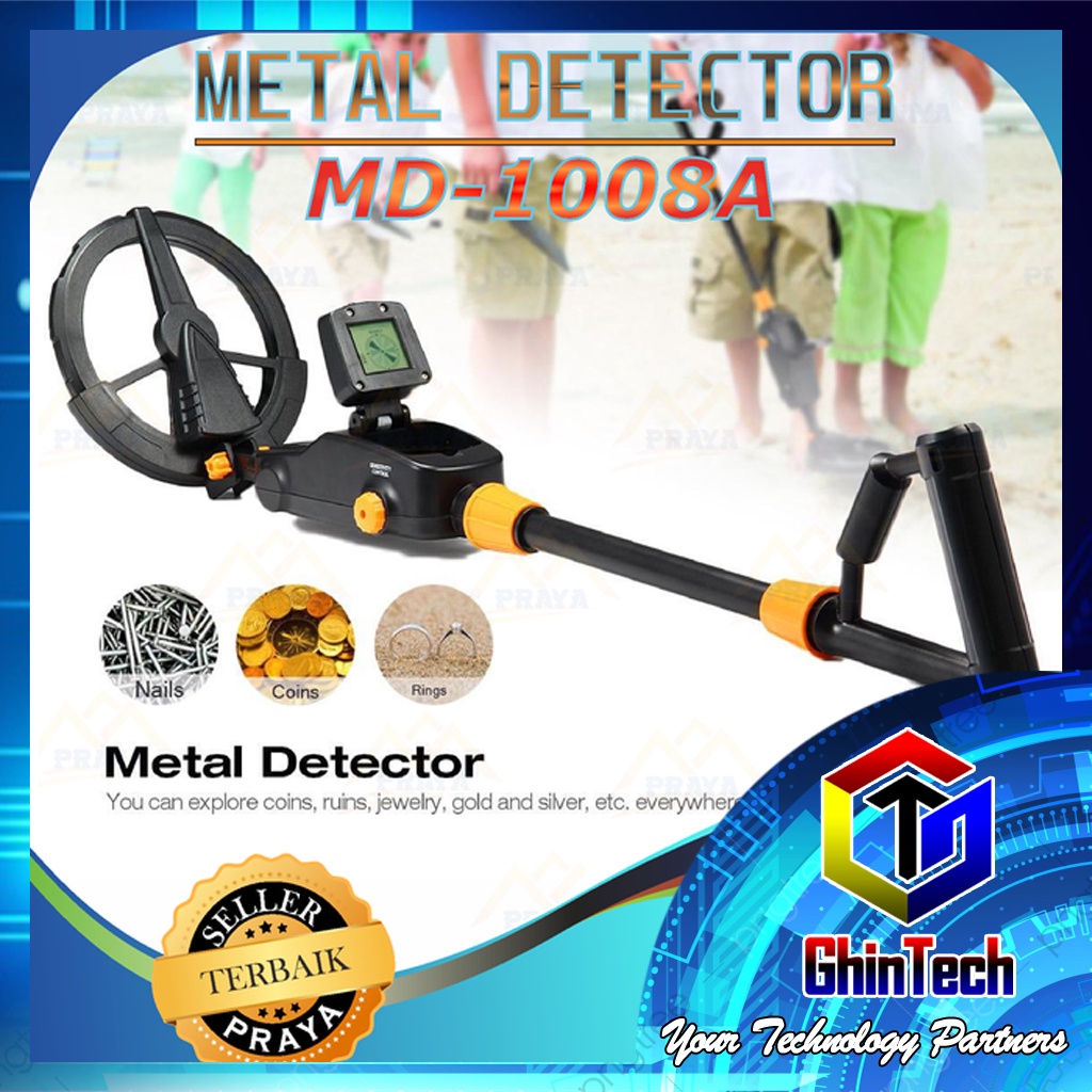 MD1008A LCD Metal Detector SCAN Alat Pendeteksi Logam Emas KoIn nugget