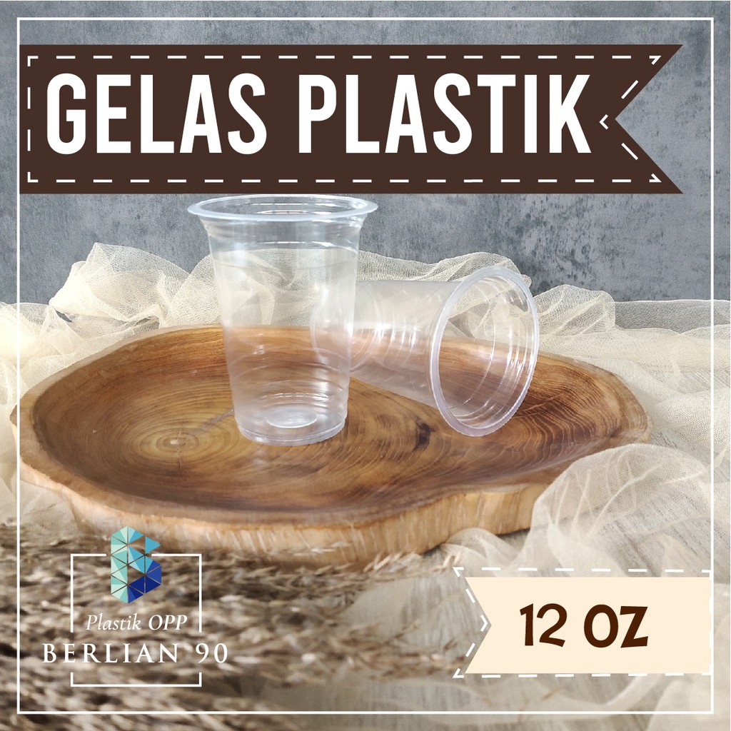 Gelas Plastik 12 Oz Cup Minuman 355 Ml isi 50 pcs / Cup Gelas Minuman Plastik Termurah