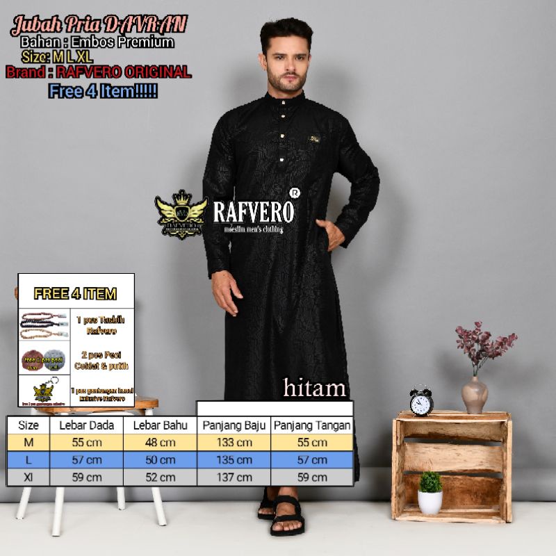 Jubah Pria DAVRAN ORIGINAL RAFVERO - Jubah Pria Terbaru - Jubah Pria Embos