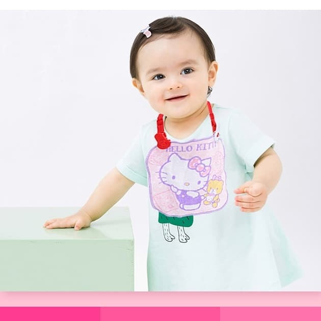 Hello kitty apron holder klip penjepit sapu tangan bayi lap