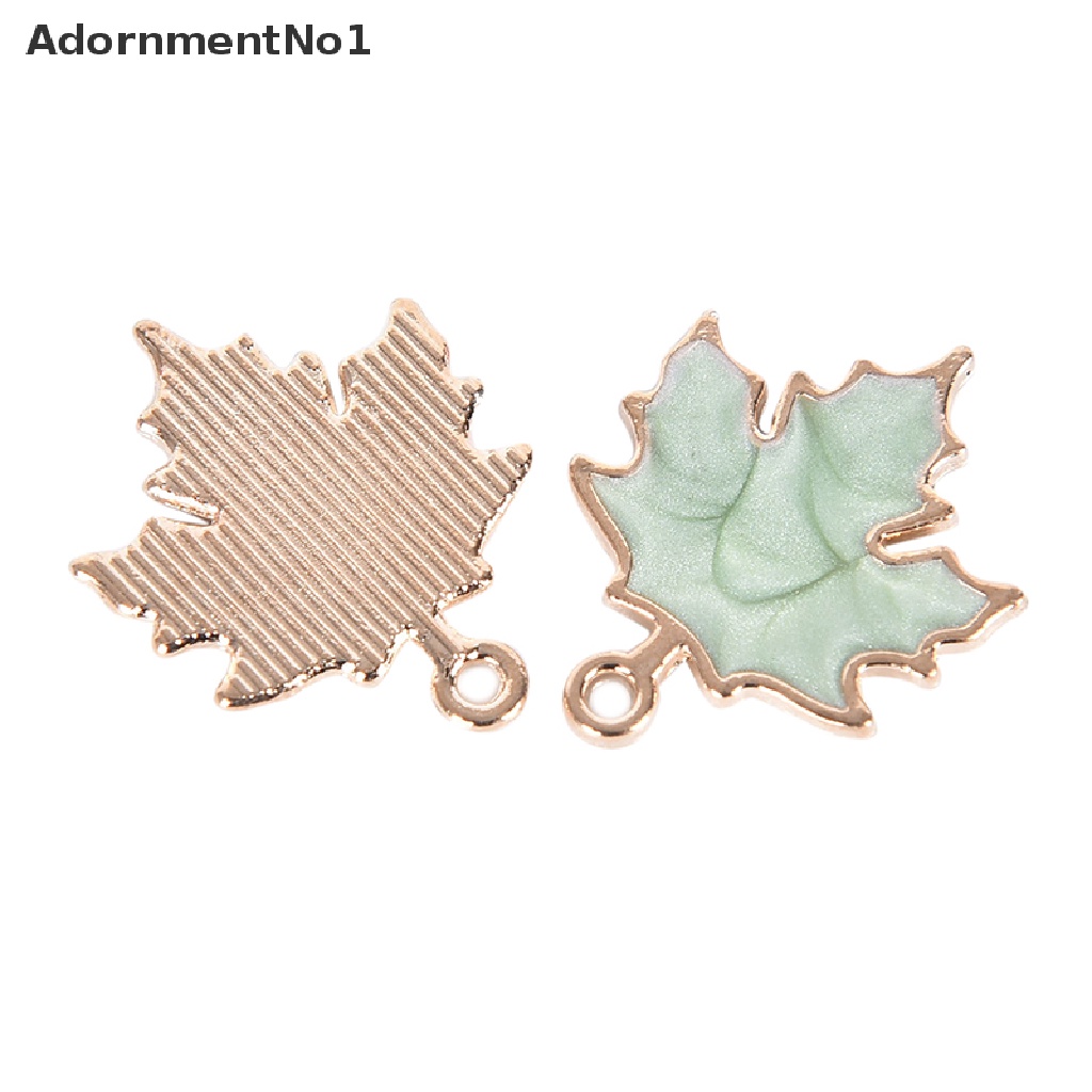 (AdornmentNo1) 10pcs / Set Liontin Daun Maple Bahan Alloy Handmade DIY Untuk Hadiah