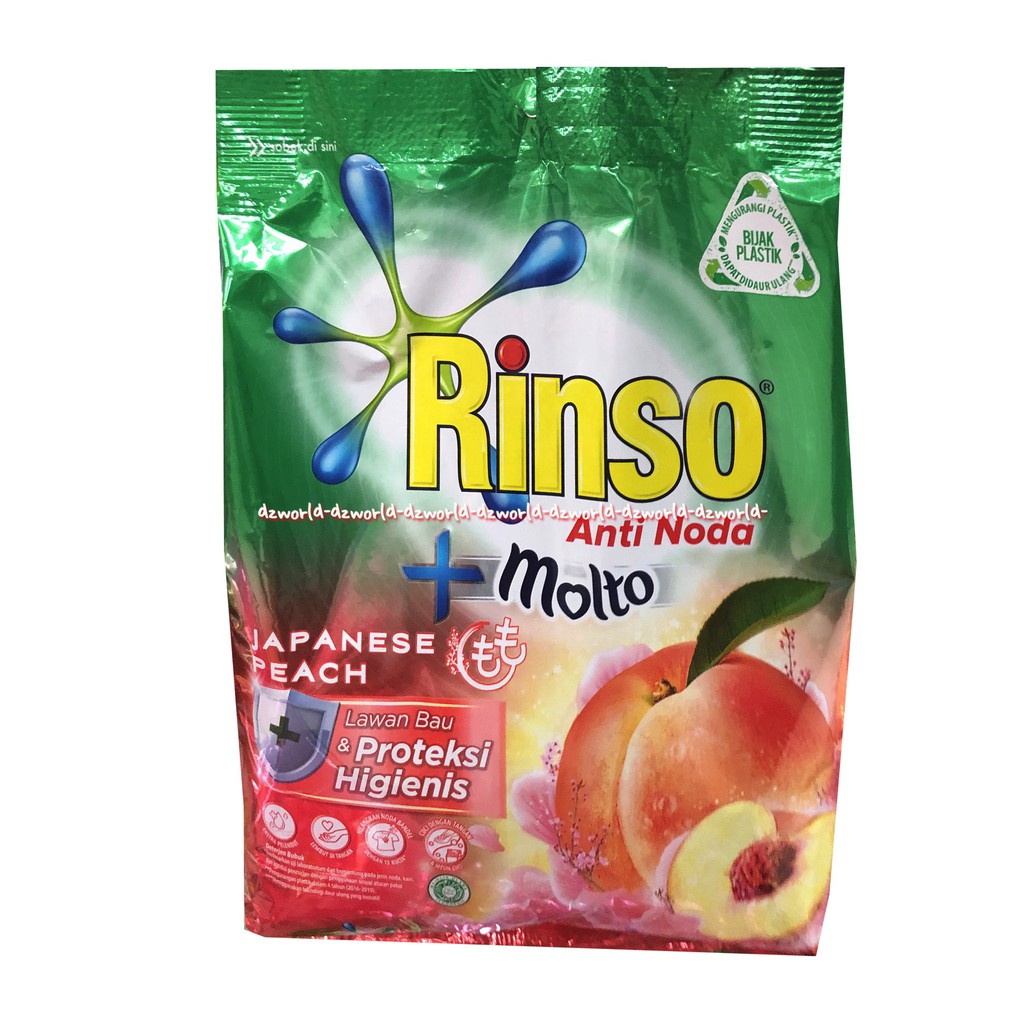 Rinso Anti Noda Molto Japanese Peach 770g Rinso Bubuk Pouch Sabun Cuci