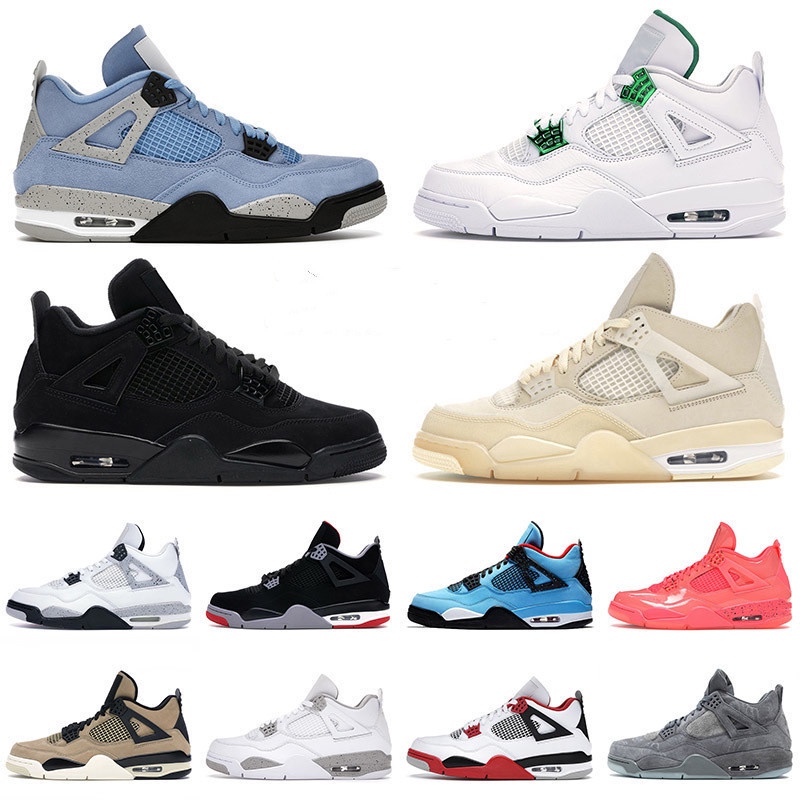 Sepatu Basket Putian Aj4 Murni Marmer Putih Lava Panas Semen Putih Paris Raptor Cool Abu-abu Laser H