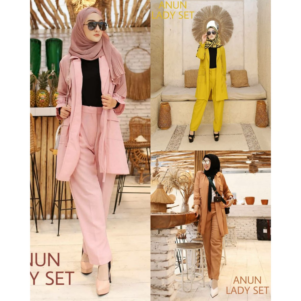 ANUN LADY SET 2in1/SET WANITA KEKINIAN/SETELAN WANITA TERBARU/SET WANITA KONDANGAN/COD TUNIK GEISHA