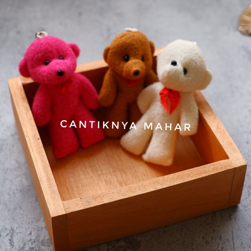 Miniatur Boneka Beruang untuk kotak cincin bahan mahar Buket Bunga