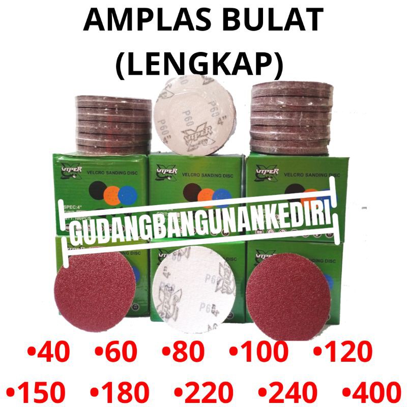 amplas bulat 4&quot; kertas gosok bulat 4&quot; amplas gerinda 4&quot; sanding disc velcro 4&quot; amplaa bulat mofuji viper primero kts ef