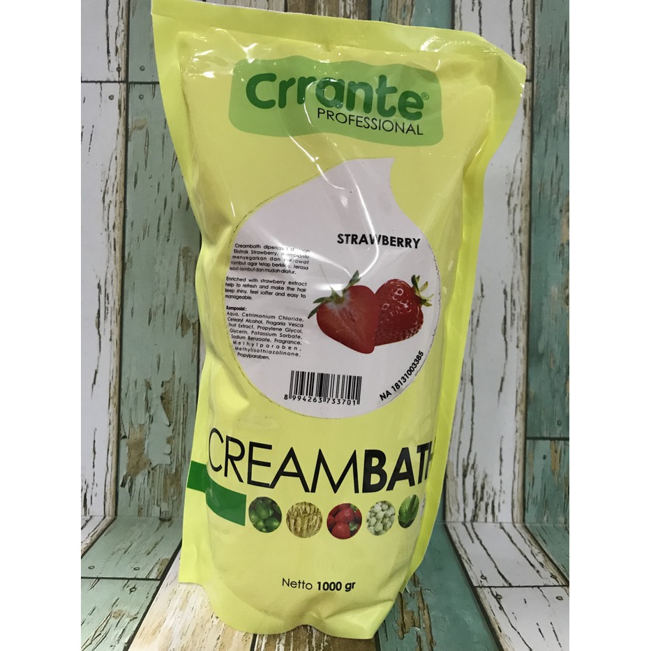 PRODUK PILIHAN Crrante Creambath Strawberry Refill 1kg / Cream bath Rambut Lembut Dan Berkilau