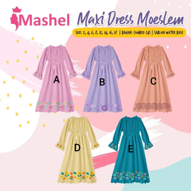 Maxi Dress Moeslem Kids by Mashel 2-8T