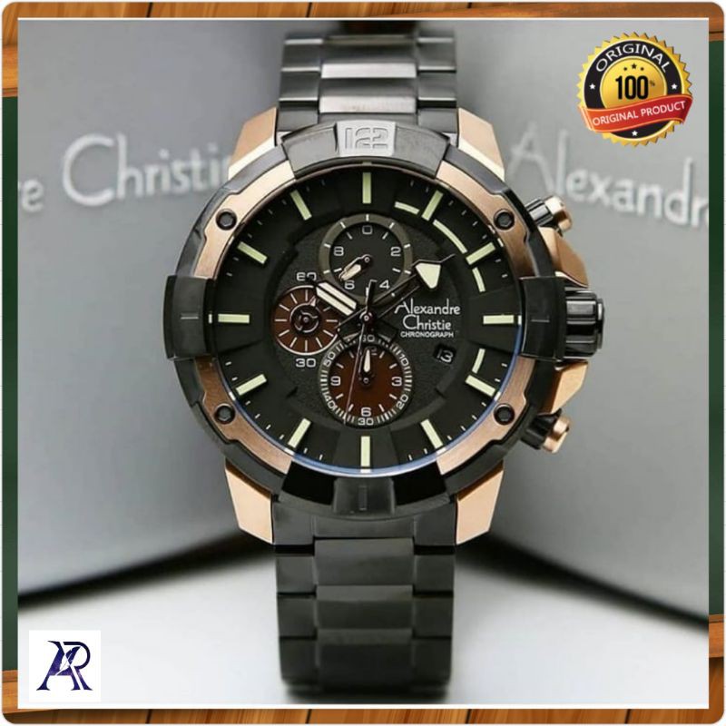 Alexandre Christie pria Original AC6551 Black RoseGold