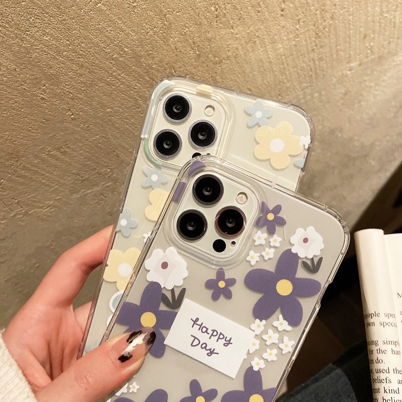 Soft Case Silikon TPU Transparan Motif Bunga Untuk OPPO A16K A16e A15 A15s A3s A5s A54 A74 A76 A96 A93 A94 A95 A55 A5 A9 Reno 7 6 5K 7Z 62 A53 A7Z 62 A93