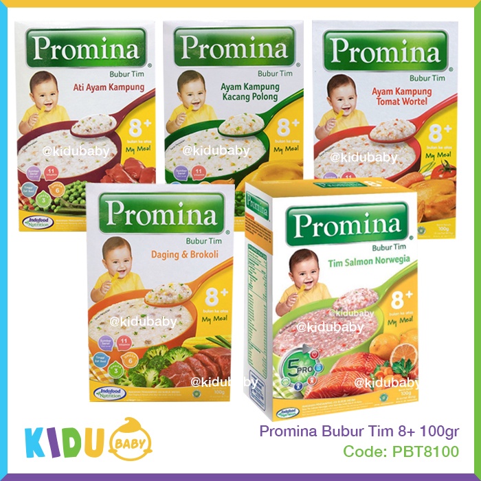 Promina Bubur Tim 8 bulan keatas 100gr Bubur Bayi Makanan Bayi Sehat MPASI Kidu Baby