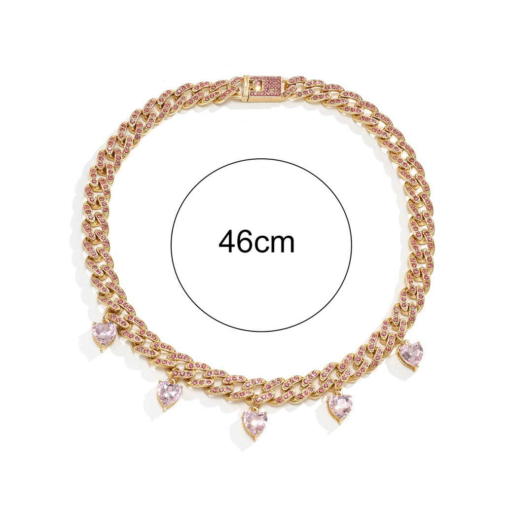 Hu Hu Hu Hu Hu Alat Bantu Pasang Kacamata♡ Kalung Choker Rantai Liontin Hati Gaya Punk Tahan Lama Untuk Wanita