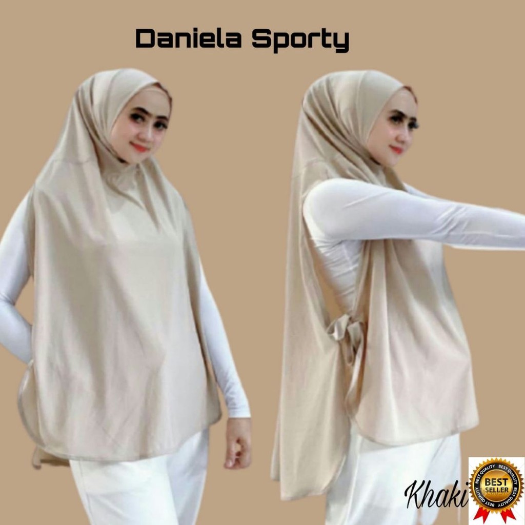 Khimar Hijab Jilbab Syari Kerudung Instan  DANIELA Sporty Jersey Premium