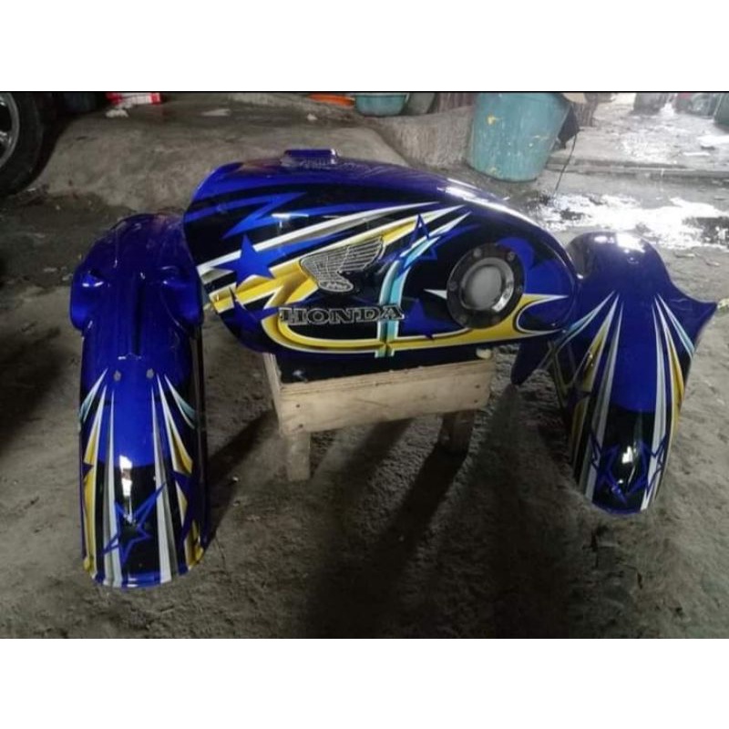 Tangki cb  body set cb akuarium motif Airbrush warna kuning motif bintang