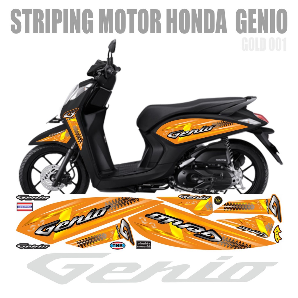 STRIPING MOTOR HONDA GENIO / HONDA GENIO VARIASI STRIPING GOLD 001 14