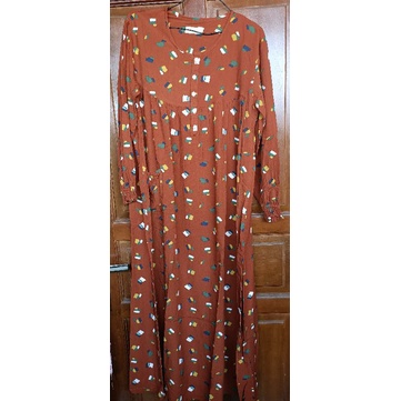 PRELOVED DITSY PAINT BROWN SIZE M Mohon baca deskripsi