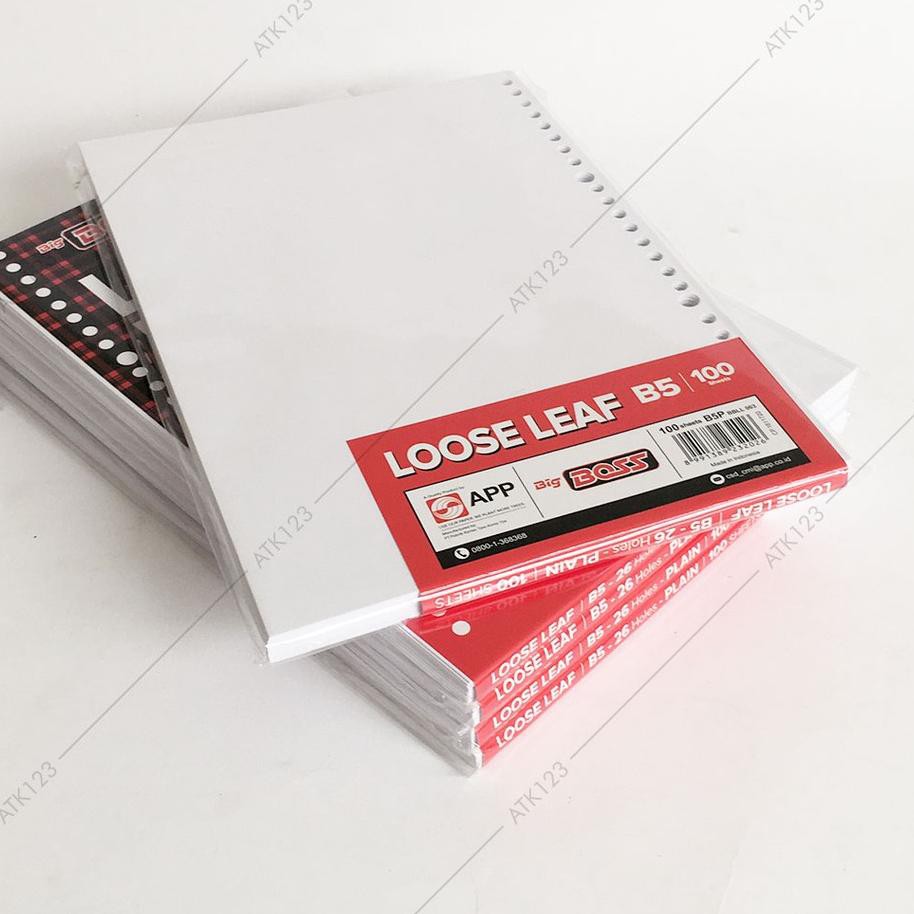 

HOT SALE!! KODE-655 Loose Leaf Big Boss B5 , 26 Holes - Polos isi 100 Lembar