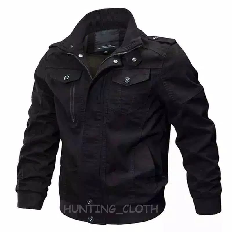 JAKET BOMBER PRIA POLOS MILITARY KLASIK RAY WALKER NWS ORIGINAL DRIIL KANVAS KATUN