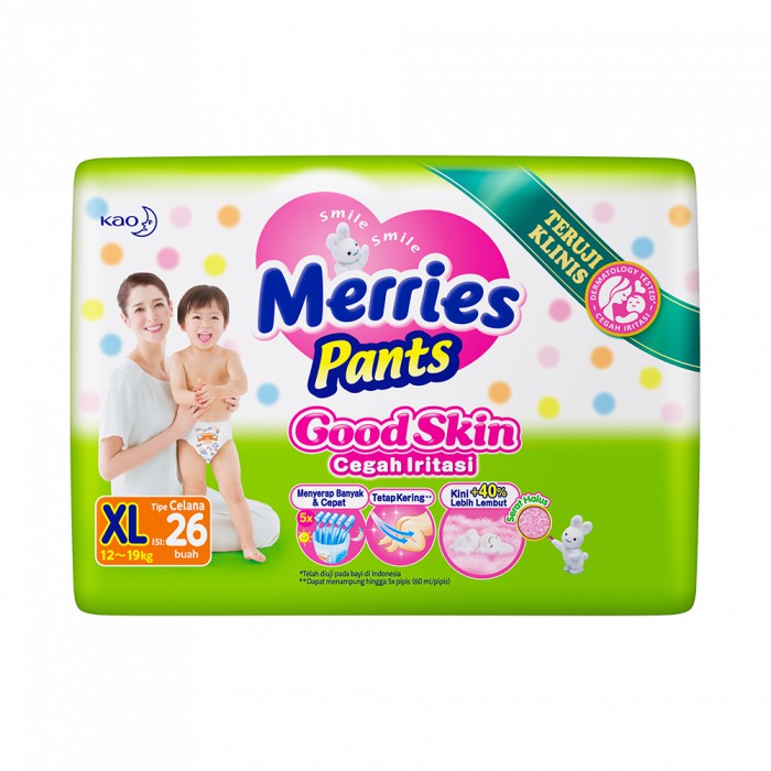 Merries Pants Good Skin XL26 Diapers