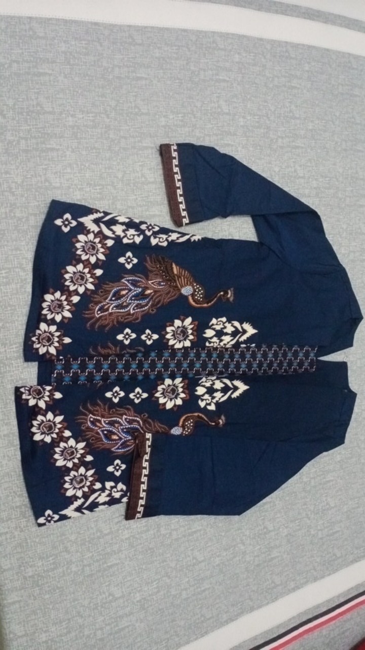 Atasan Blouse Batik Wanita Lengan Panjang Bahan Katun Stretch, 242 Jm#