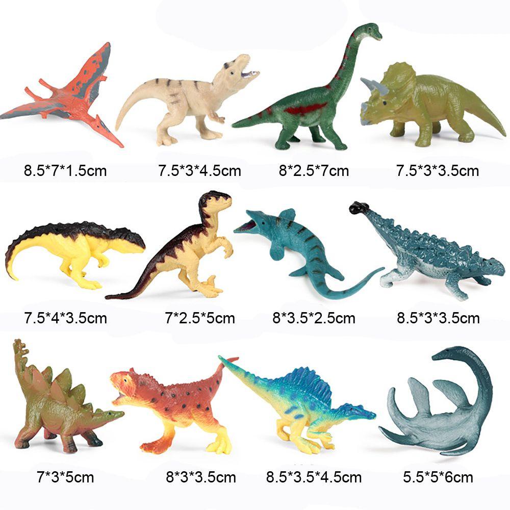 R-flower 12PCS Mainan Edukasi Model Dinosaurus Triceratops Brachiosaurus Untuk Belajar Sains Anak