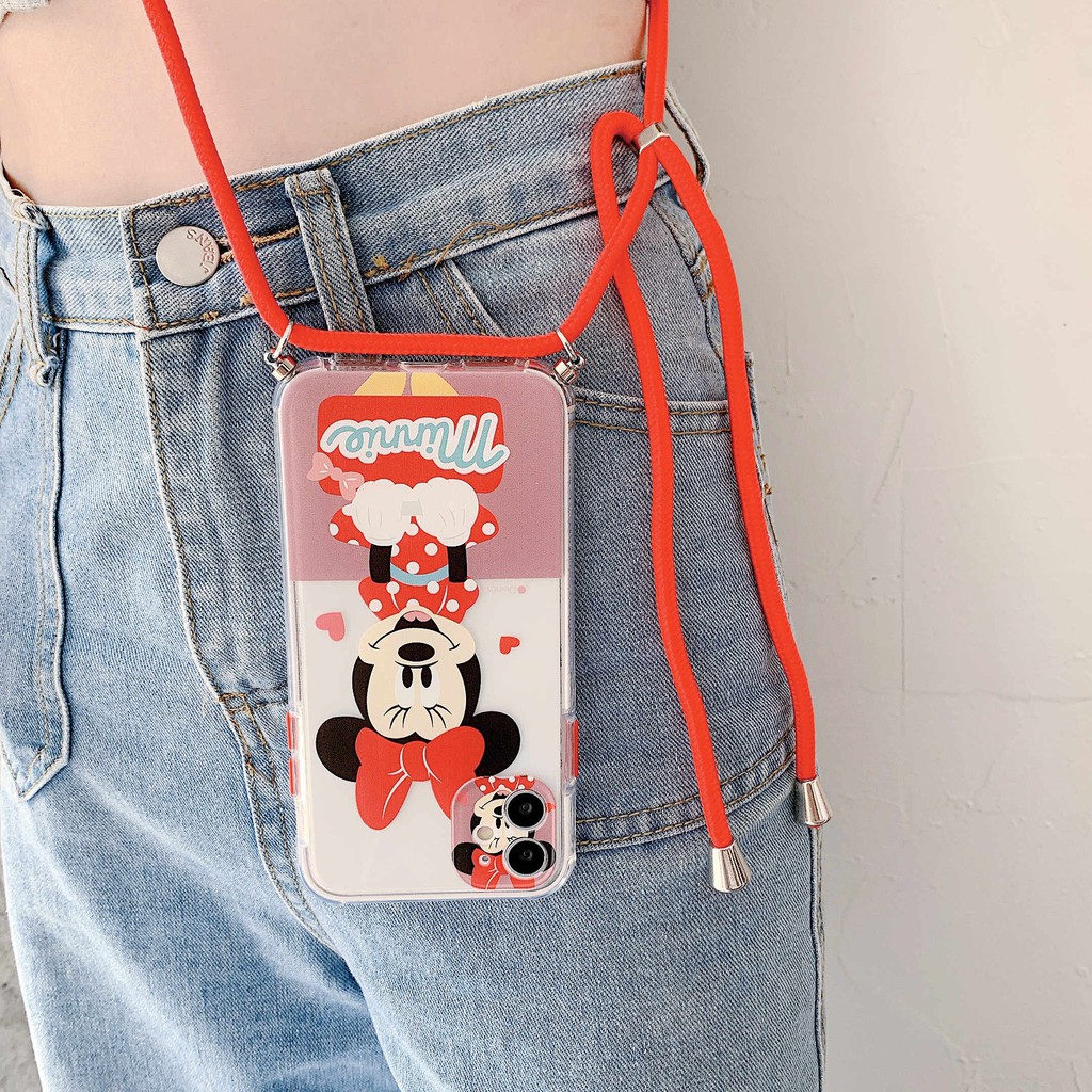 [CX]Cartoon Disney Lanyard Case iphone 6s 7plus 11 pro max