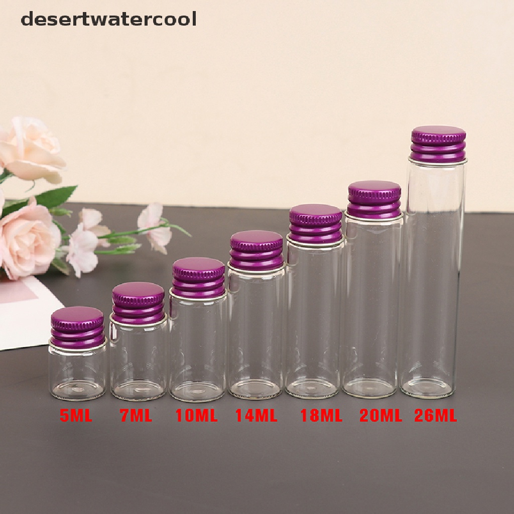DEID 10Pcs 5/7/10/14/18/20/26ML Tiny Glass Jar Bottles with Aluminium Lid Storage Jar Martijn