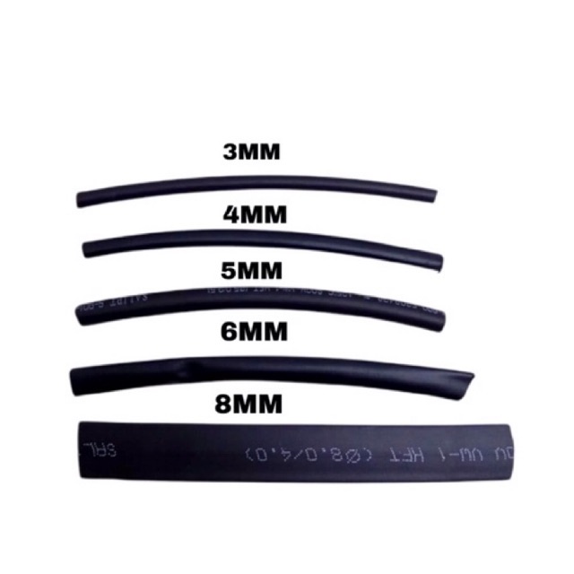 [HITAM] Heat Shrink Selongsong Bakar / Isolasi Bakar Tubings 4MM KHUSUS GROSIR