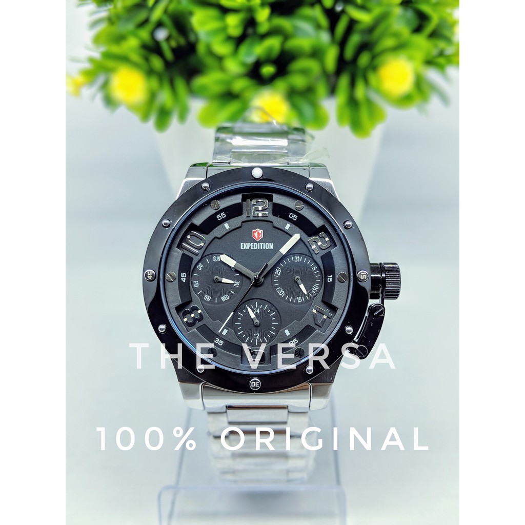 Expedition 6381 Jam Wanita Rantai Silver Black