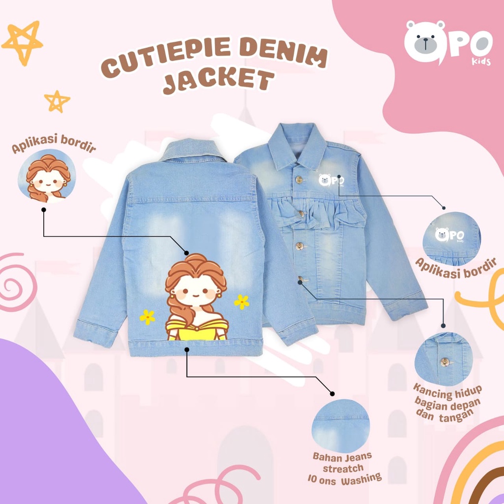 JAKET ANAK PEREMPUAN BAHAN DENIM USIA 2-5 TAHUN