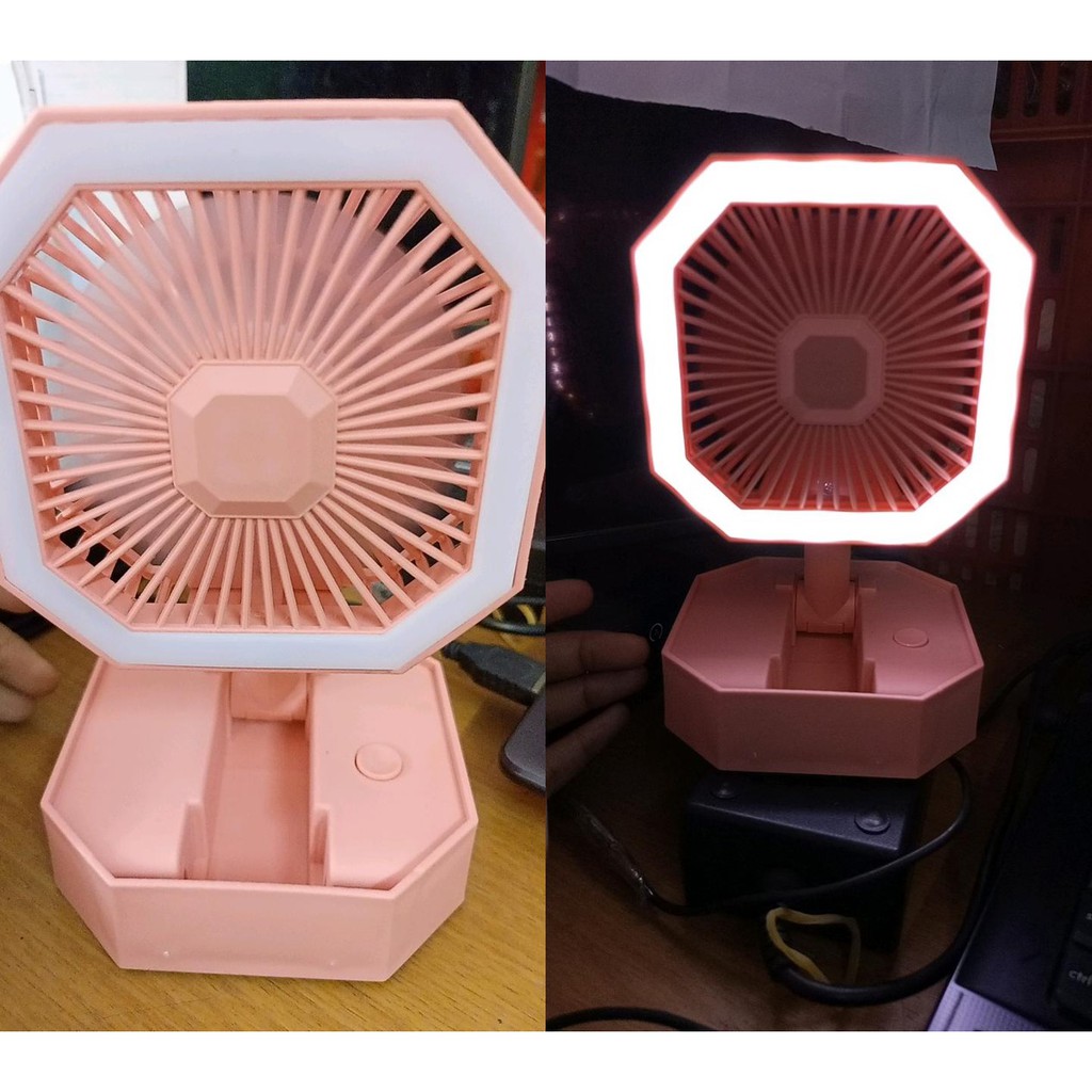 Kipas Angin Lipat Lampu LED - Mini Fan Foldable LED Light - Kipas Mini Lampu LED