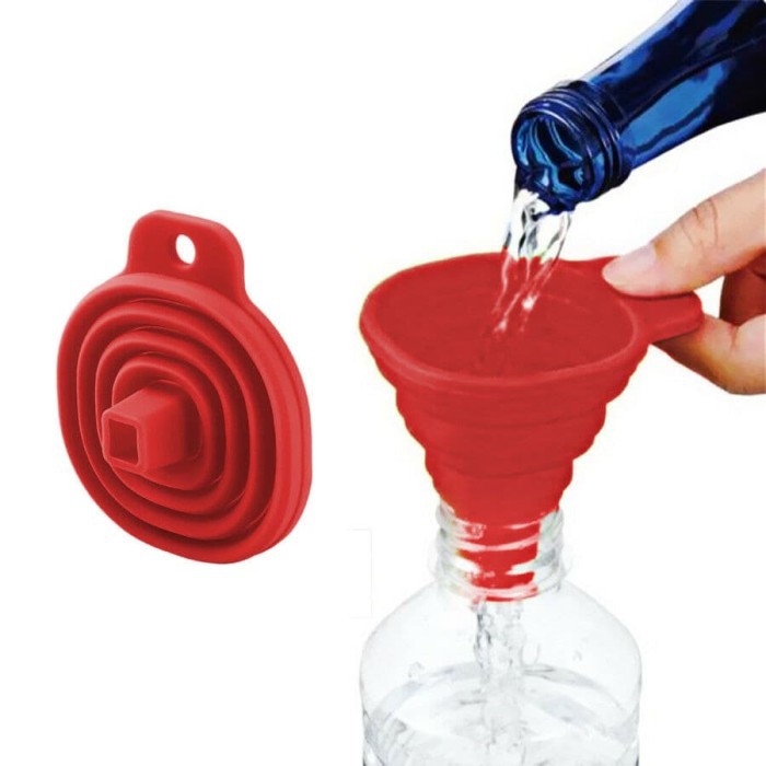 Corong Flexible Lipat Portable corong Silicone utk Minyak dan Air 8cm