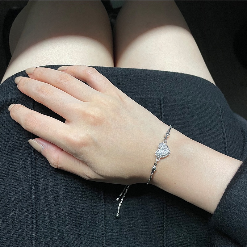 ✅COD gelang titanium anti karat gelang wanita cinta gelang korean style asesoris wanita gelang perhiasan perak D325