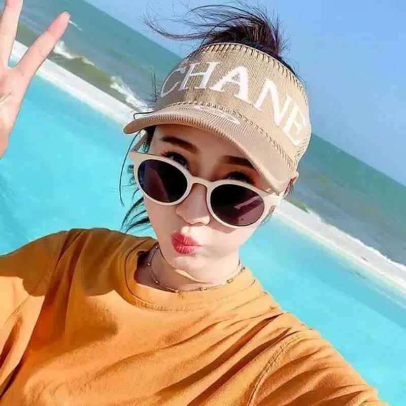 *ALIBABA1688*COD Topi Musim CHANE Musim Panas Atas Perlindungan Matahari UV Knit Cap Visor Baseball