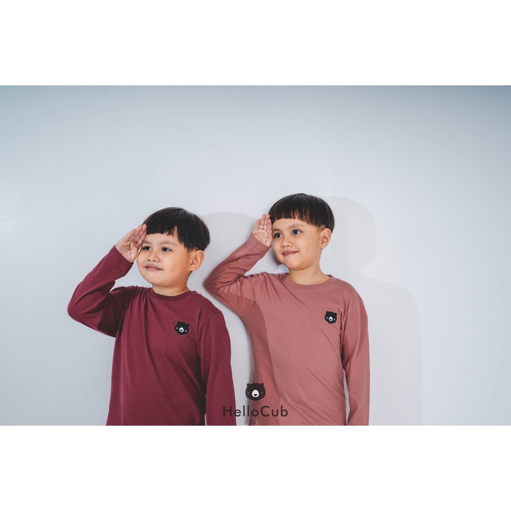 Unisex Kaos Polos Anak Lengan Panjang Maroon 3/4/5/6 Tahun (Sina)