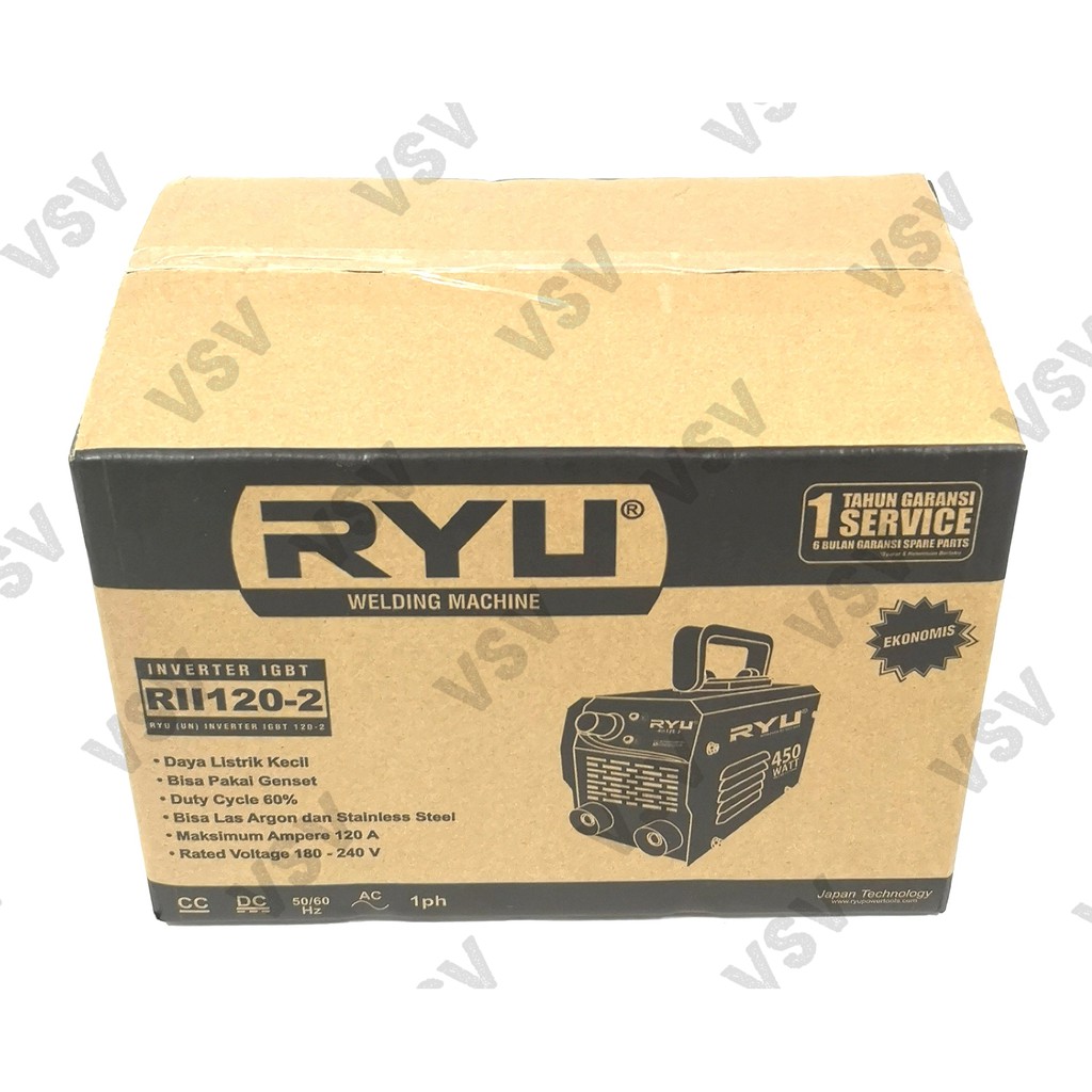 RYU Mesin Las 120A + Bor Impact 13mm Inverter MMA 120 + Impact Drill 13mm