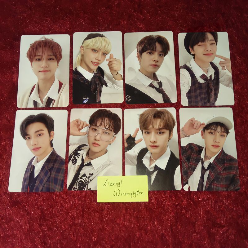 8 pc set ot8 stray kids pre order bennefit christmas evel cevel photocard pc pola bang chan lee know
