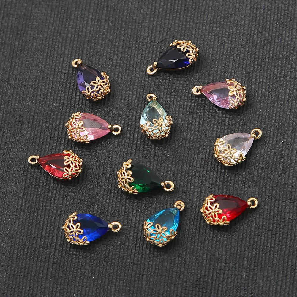 Charms Zircon Kristal Permata Bersinar Untuk Membuat Perhiasan Anting Gelang Kalung