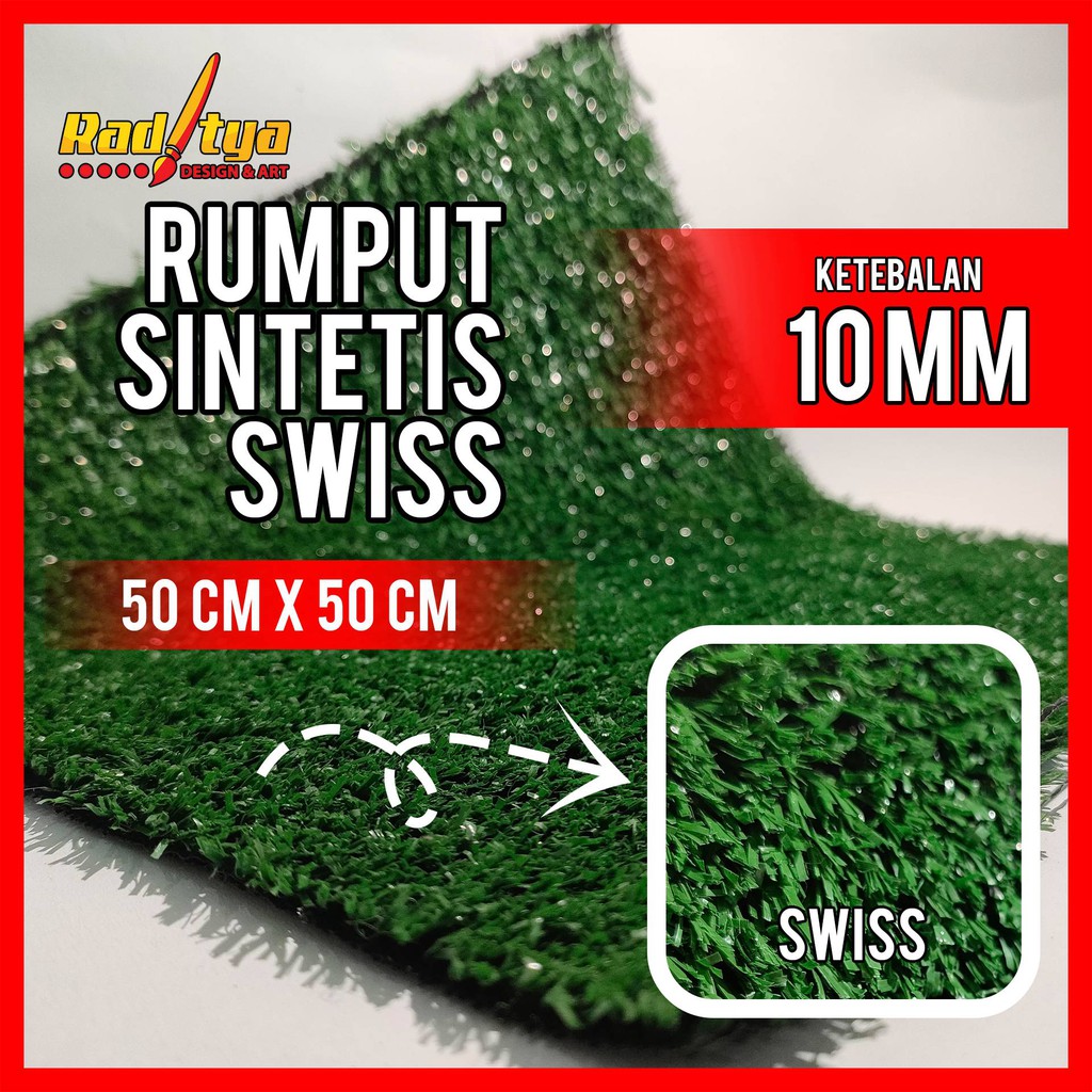 Rumput Sintetis 10mm/25mm dan 30mm Ukuran Potongan 50x50