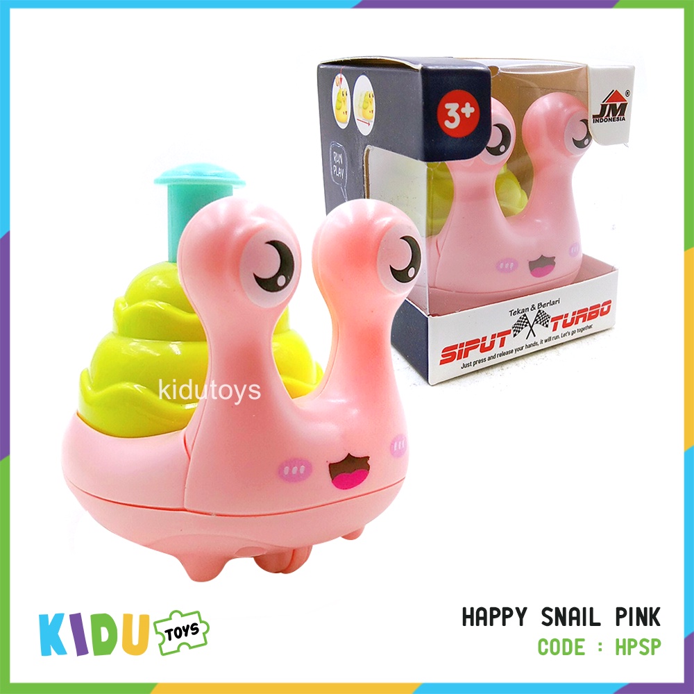 Mainan Anak Happy Snail Pink / Yellow / Green / Tosca Kidu Toys