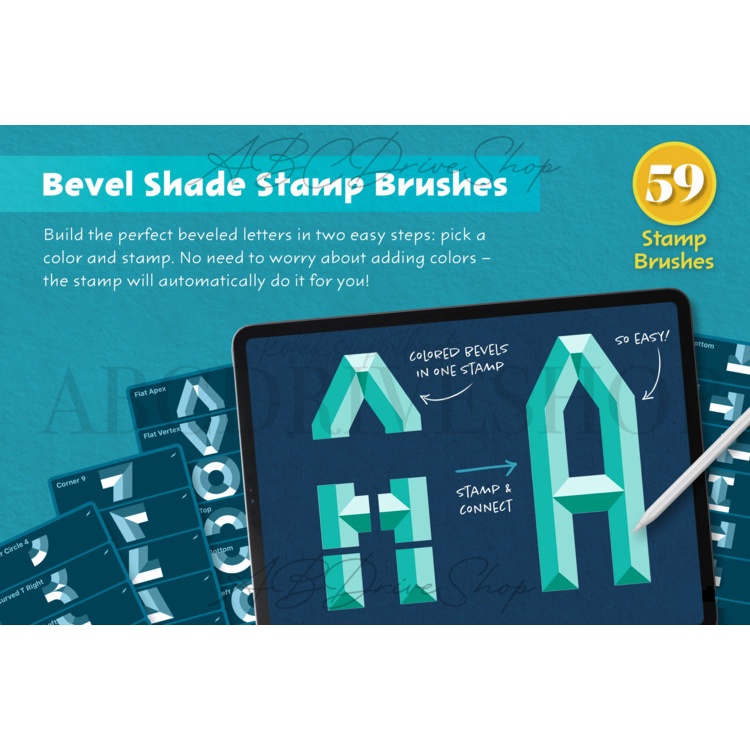 Procreate Brush - Bevel Letters Procreate Brushes &amp; Stamps + Tutorial